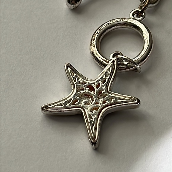 Vintage lot of 3 Silvertone 7” Bracelets - one with abalone starfish - Picture 5 of 12